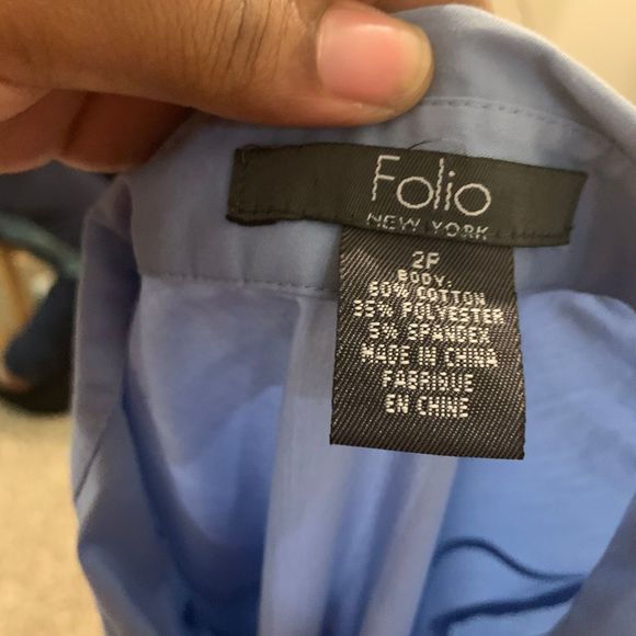 Folio New York Light Blue Button Down - Picture 3 of 3